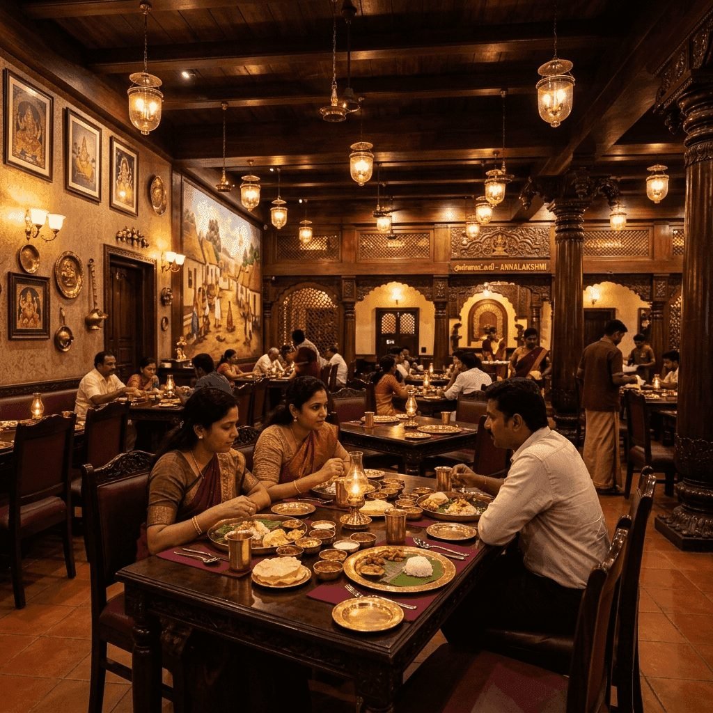 Warm and inviting heritage dining hall at Sivakannan Restaurant